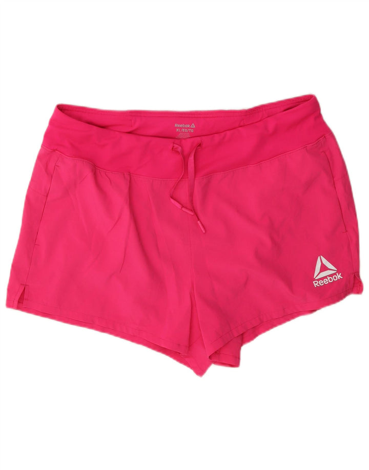 Reebok Short de Sport Femme UK 18 XL Rose Polyester