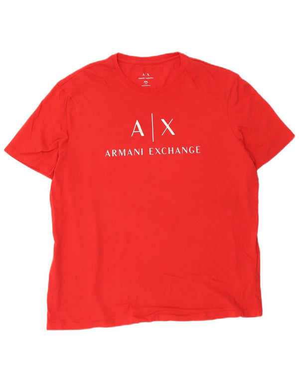 Armani Exchange T-shirt slim graphique pour homme en coton rouge 2XL