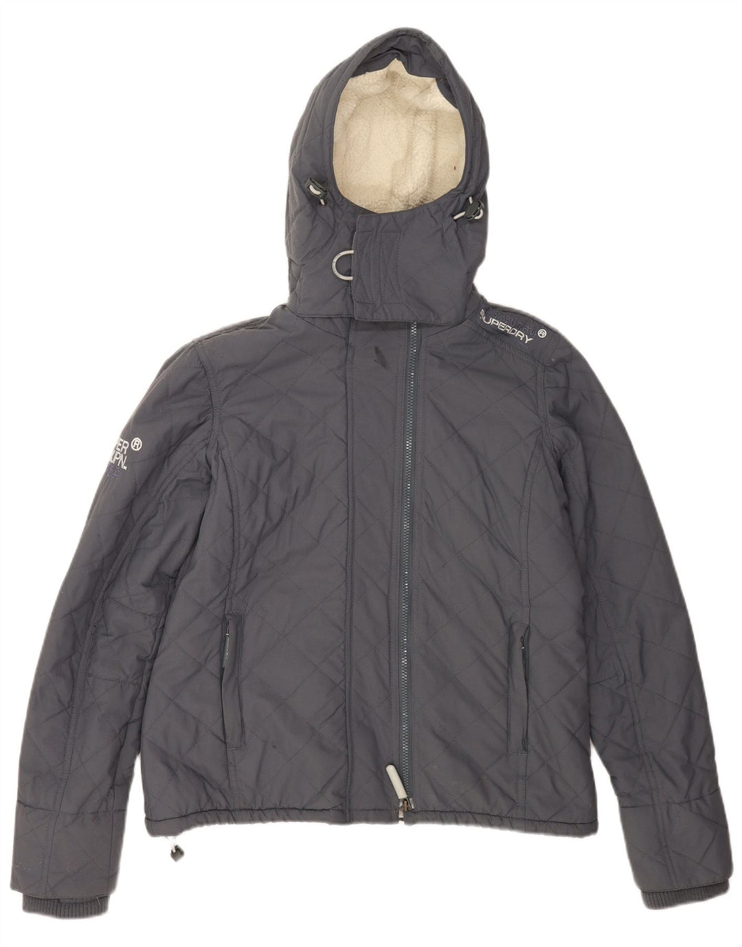 Superdry Veste coupe-vent à capuche Windcheater pour femme UK 40 Large Gris