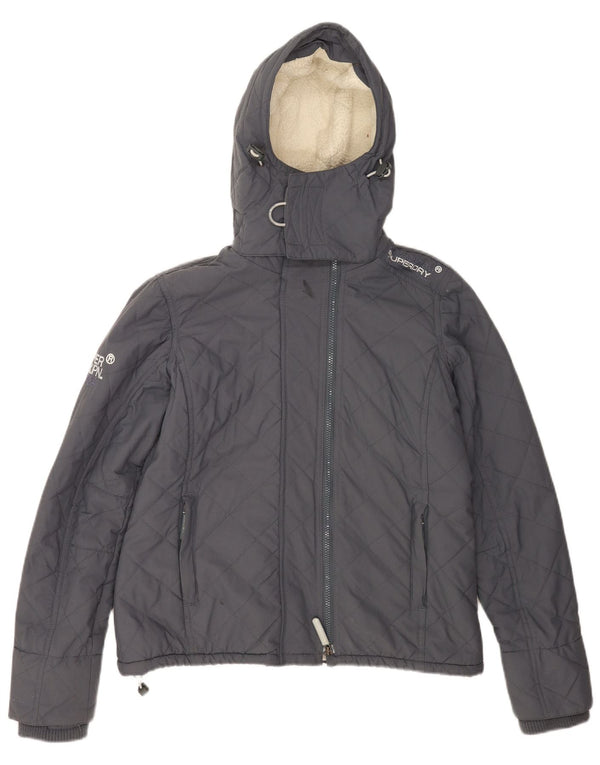 Superdry Veste coupe-vent à capuche Windcheater pour femme UK 40 Large Gris