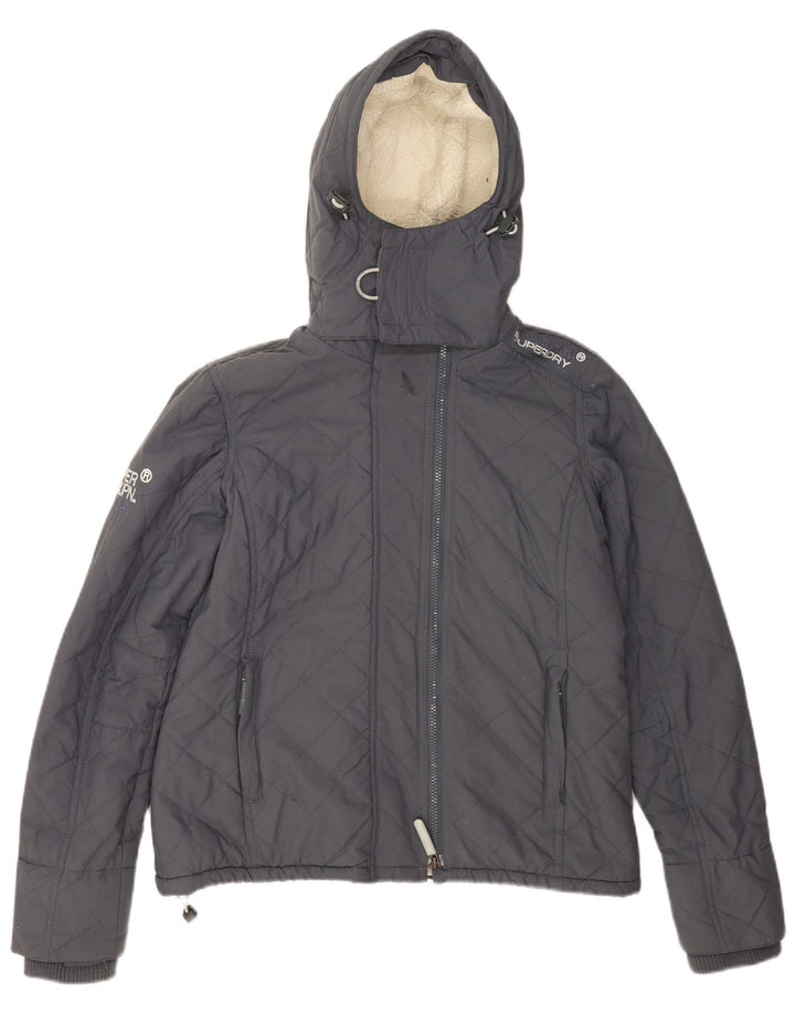 Superdry Veste coupe-vent à capuche Windcheater pour femme UK 40 Large Gris