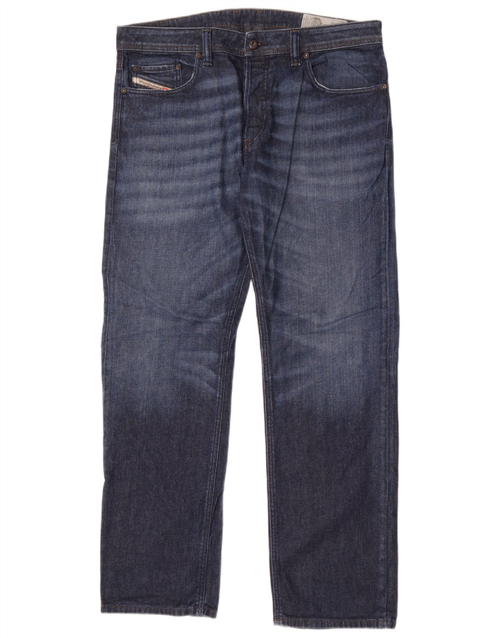 Diesel Jean Droit Homme W36 L32 Bleu Coton