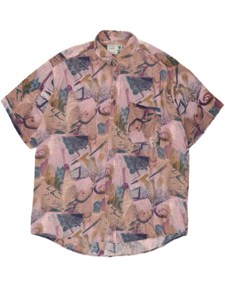 Chemise à manches courtes homme Coconut grand patchwork multicolore viscose