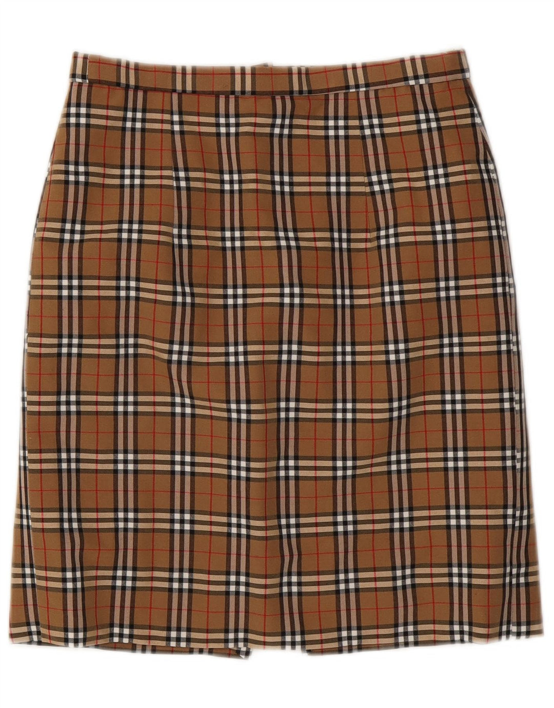 VINTAGE Jupe crayon femme W28 Carreau marron moyen