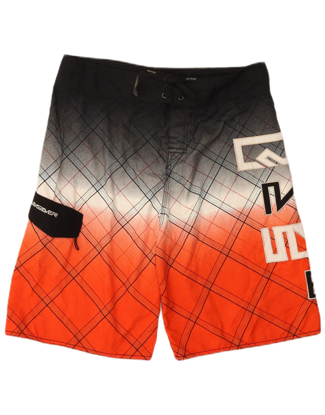 Quiksilver Short de Bain Graphique Homme Grand Carreau Orange Polyester