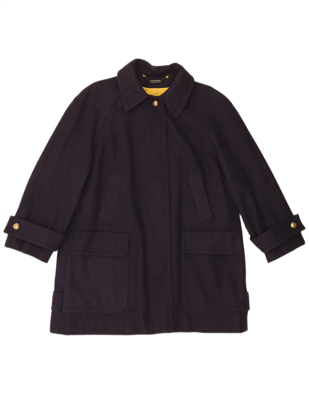 Aquascutum Manteau surdimensionné pour femme UK 16 Grande laine bleu marine