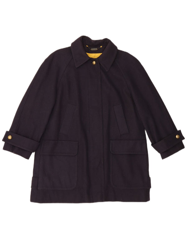 Aquascutum Manteau surdimensionné pour femme UK 16 Grande laine bleu marine