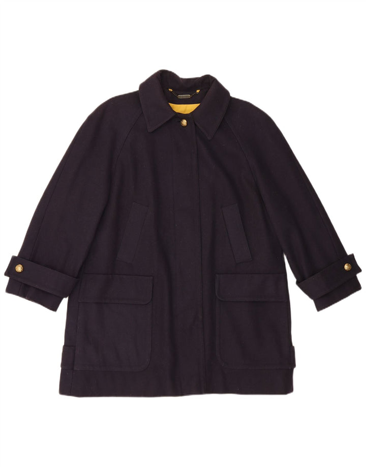 Aquascutum Manteau surdimensionné pour femme UK 16 Grande laine bleu marine