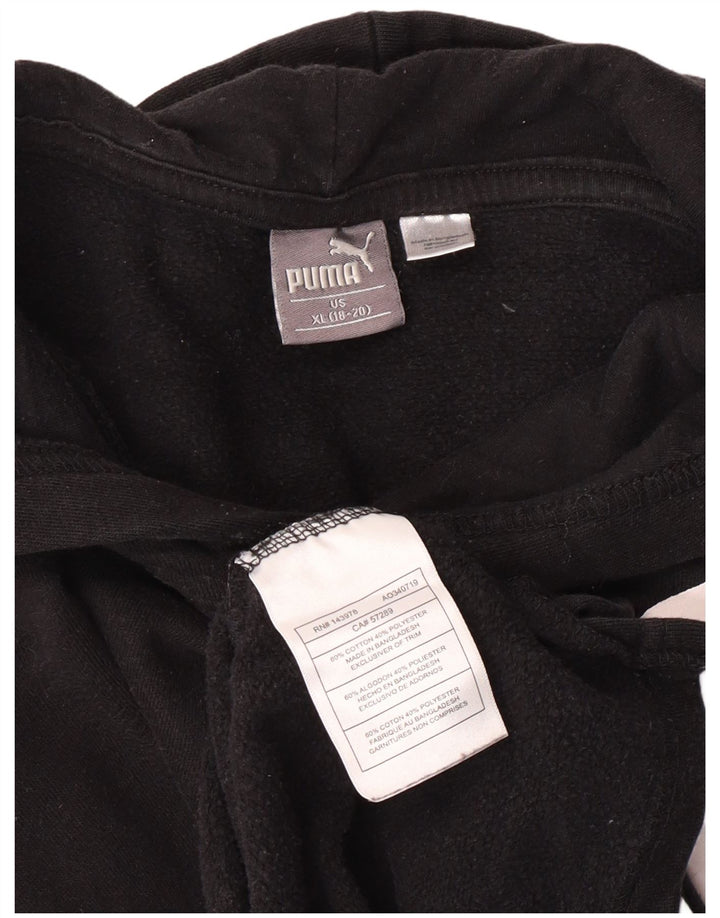 Puma Pull à capuche graphique pour garçon 13-14 ans XL Noir Coton