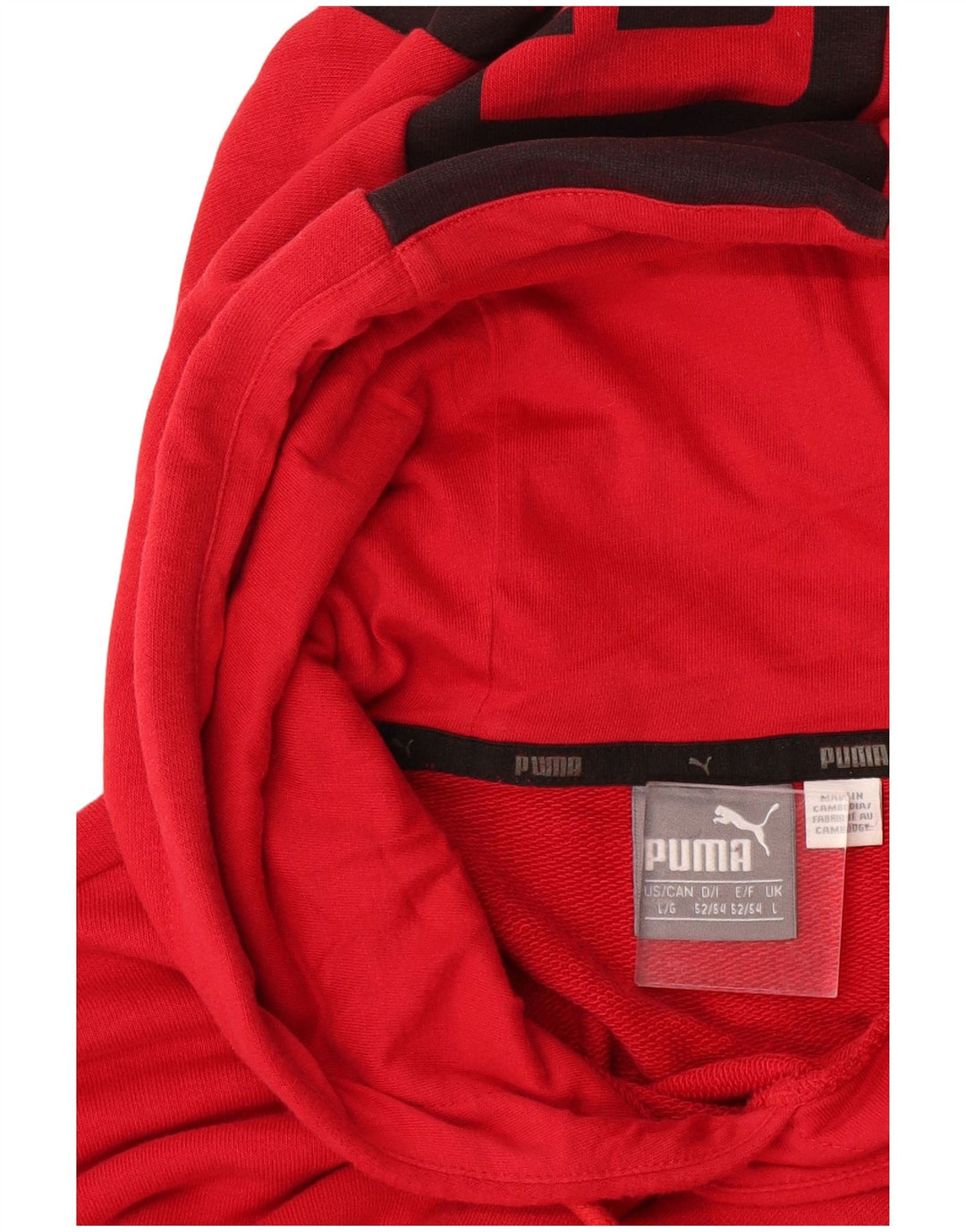 PUMA Pull à capuche graphique pour hommes, grand, rouge, color block