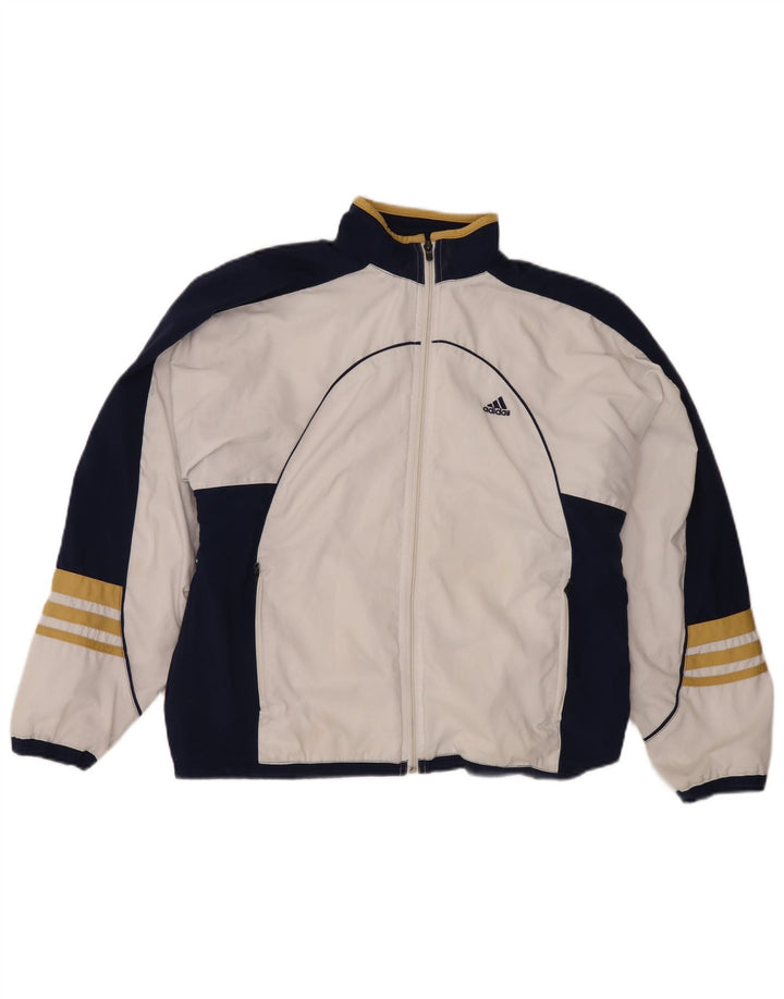 Adidas Veste de survêtement pour femme UK 14 Large Blanc Colorblock
