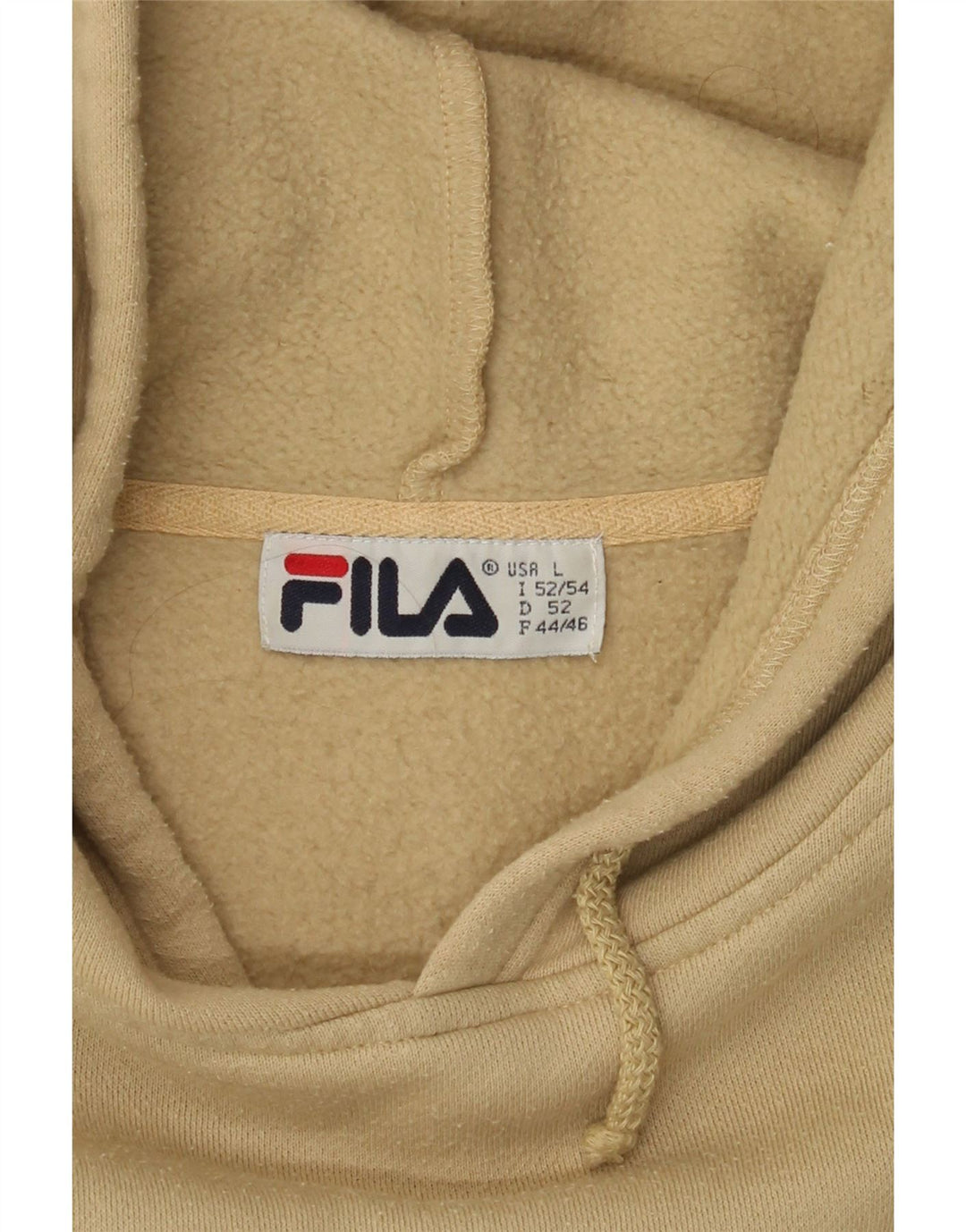FILA Pull à capuche graphique pour hommes, grand Beige