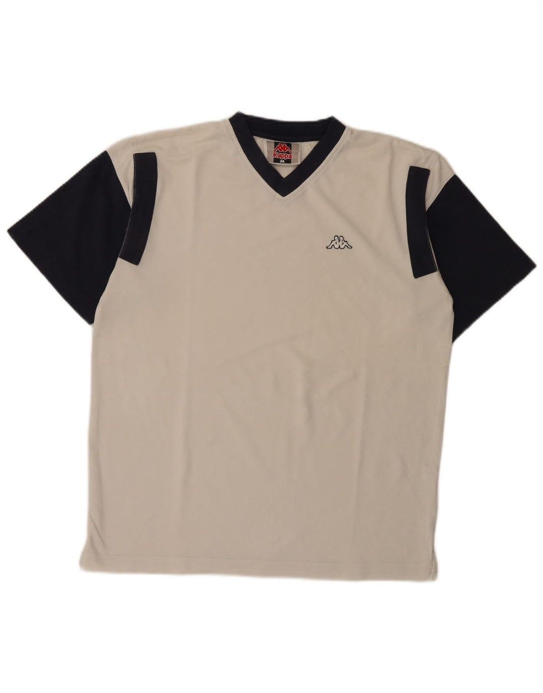Kappa T-Shirt Homme Blanc Moyen Coton Colorblock