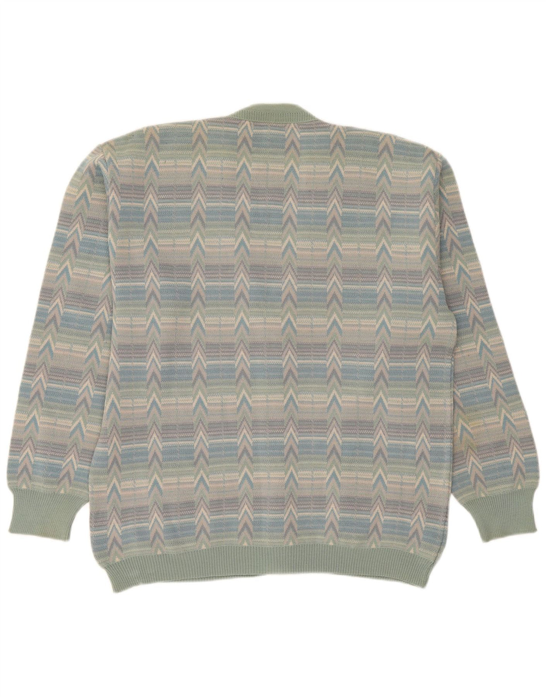 Bernardini Homme Cardigan Pull Grande Laine Géométrique Multicolore