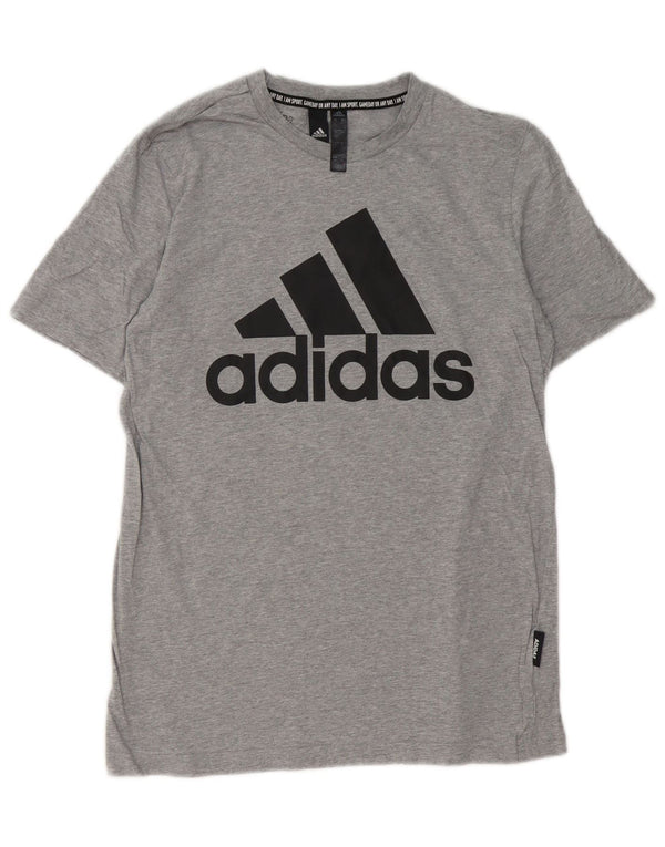 Adidas T-shirt graphique pour homme en coton moucheté petit gris