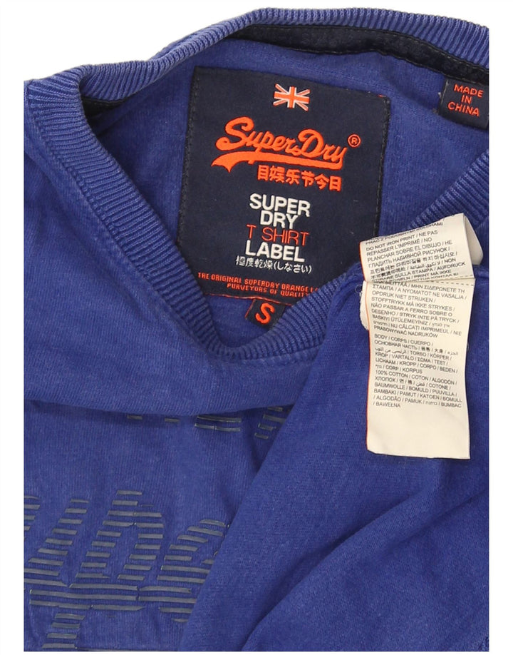 Superdry T-Shirt Graphique Homme Petit Bleu Coton