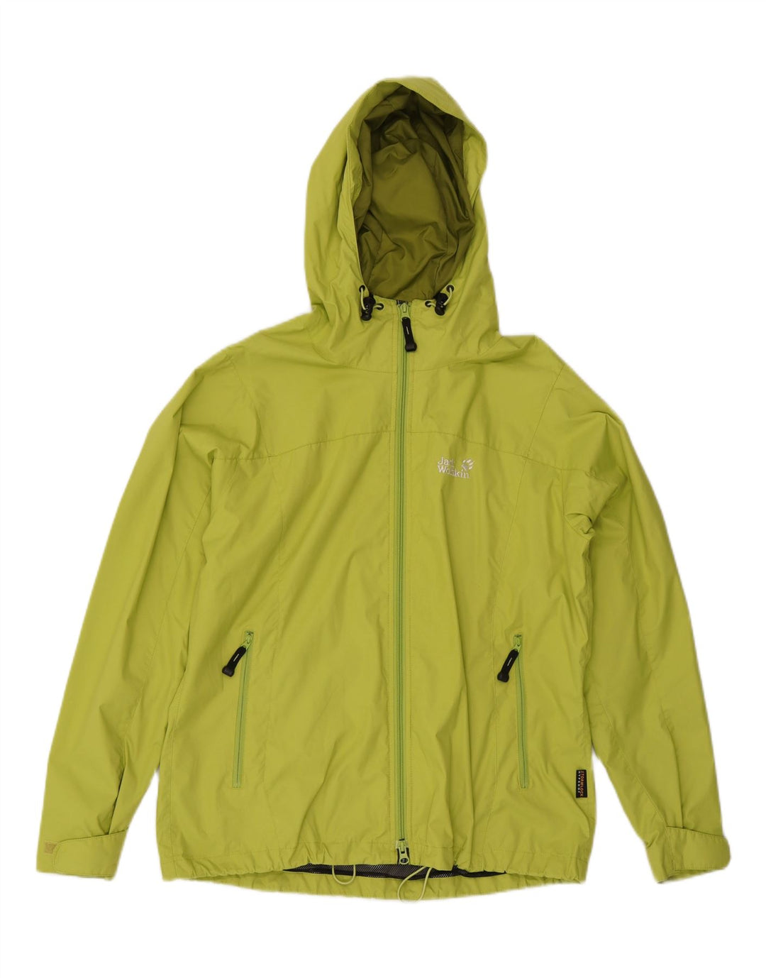 JACK WOLFSKIN Veste de pluie à capuche pour femme UK 16 Large Vert Polyamide