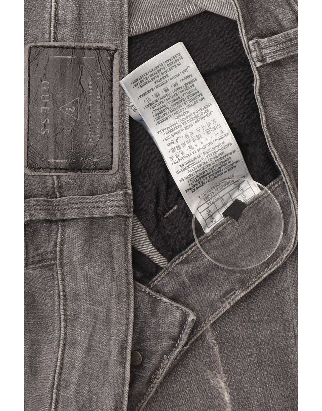 Guess Jean slim vieilli W31 L33 pour homme en coton gris