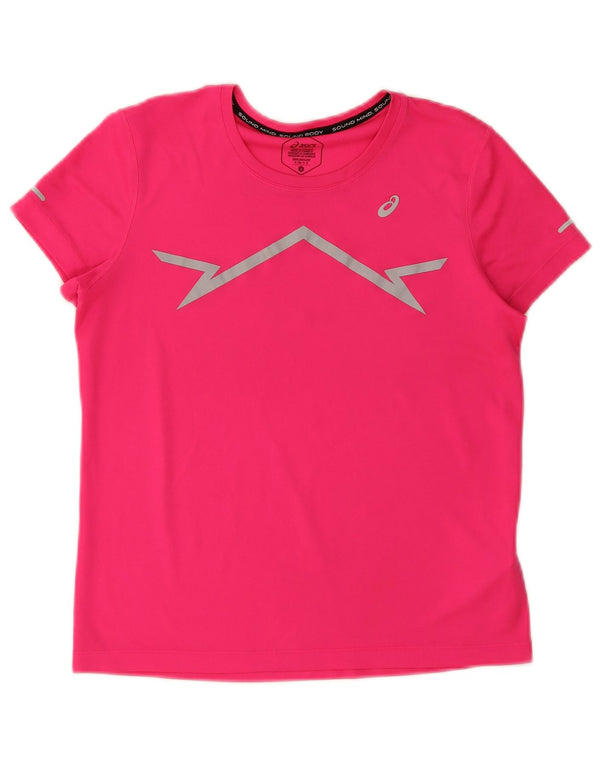 Asics T-shirt graphique pour femme UK 10 Small Rose Polyester