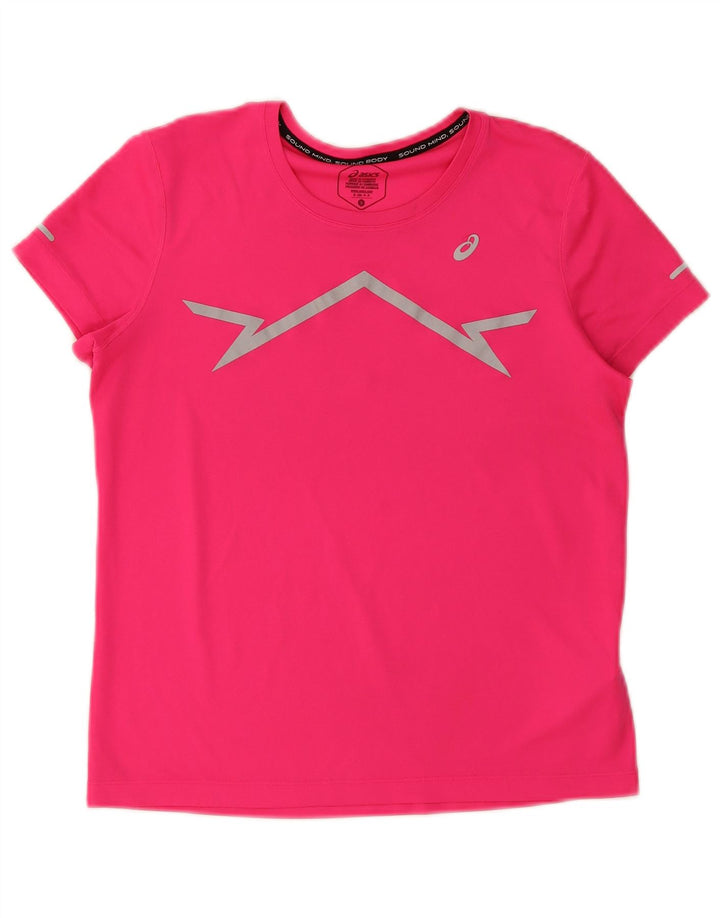 Asics T-shirt graphique pour femme UK 10 Small Rose Polyester