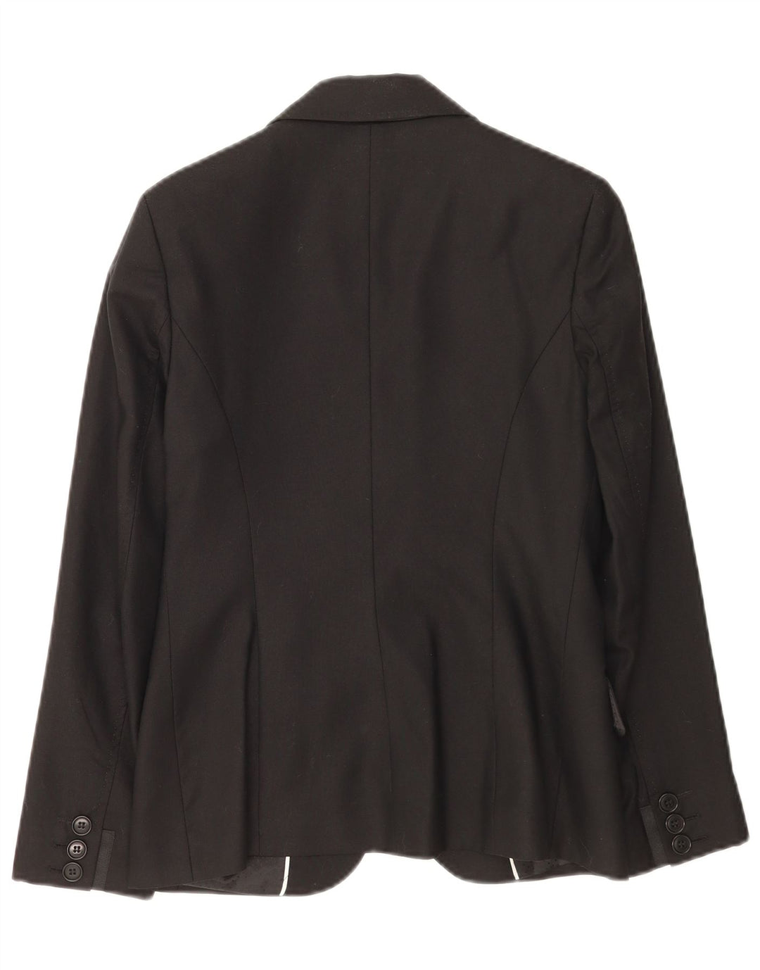 Laura Ashley Veste blazer à 1 bouton pour femme UK 10 Petite laine noire
