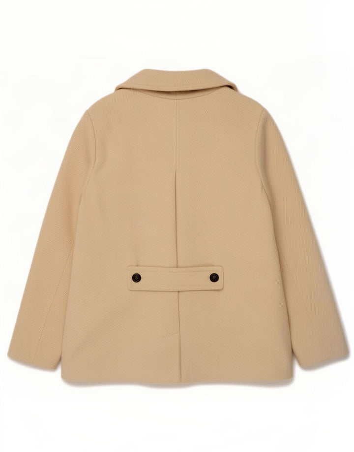 Gap Caban Femme UK 18 XL Laine Rayée Blanche