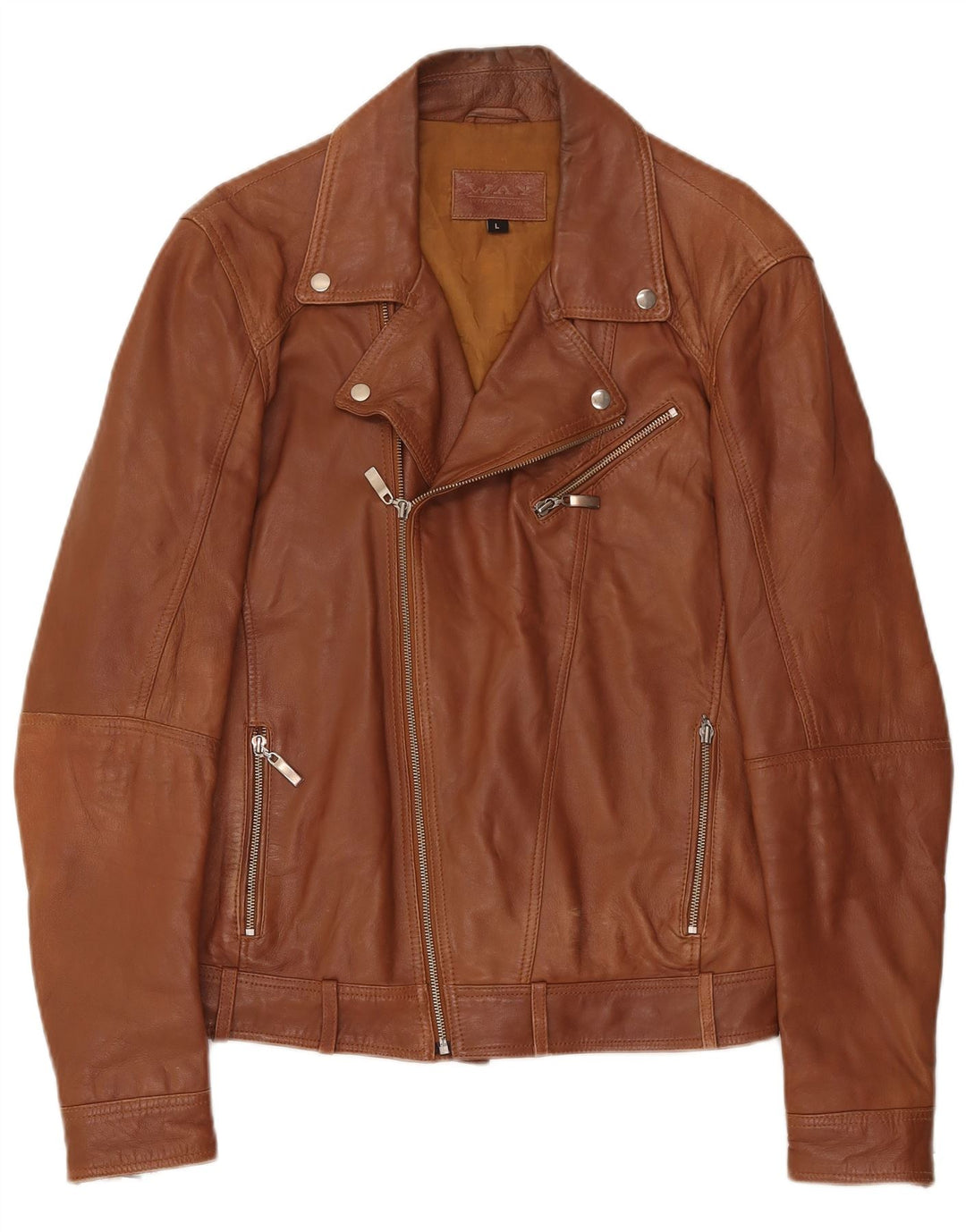 Veste motard en cuir homme vintage UK 40 Grand cuir marron