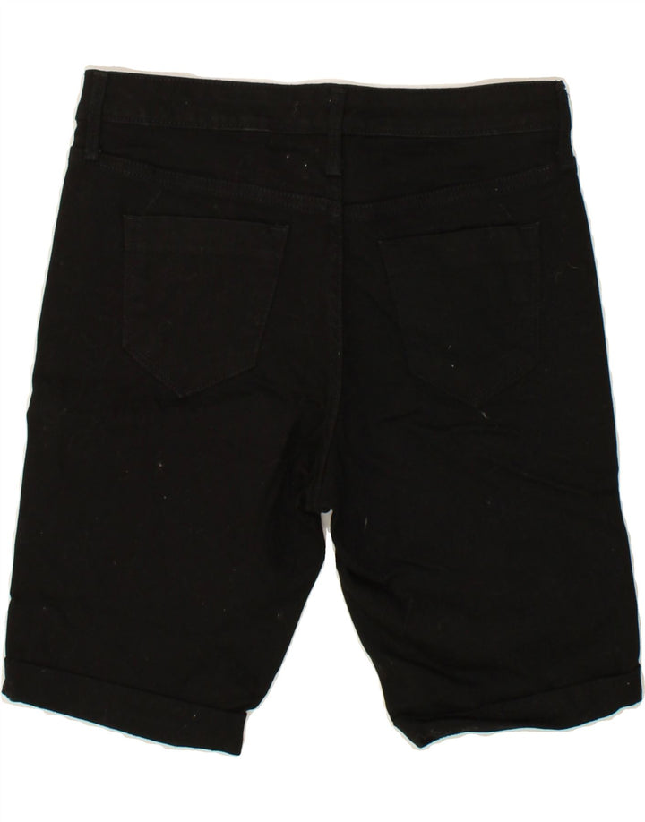 MOSSIMO Womens Bermuda Mid Rise Denim Shorts US 4 Small W27 Black Cotton Vintage Mossimo and Second-Hand Mossimo from Messina Hembry 
