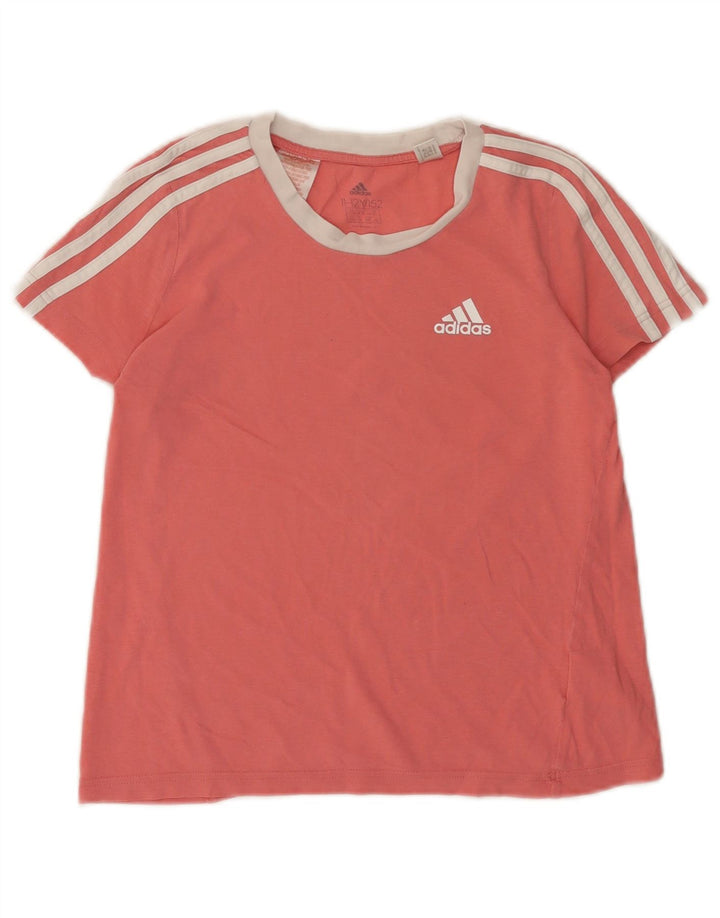 ADIDAS T-Shirt Fille 11-12 ans Rose Colourblock Coton