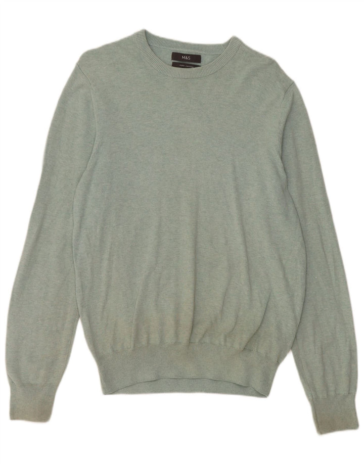 Marks & Spencer Pull Col Bateau Homme Vert Moyen Coton