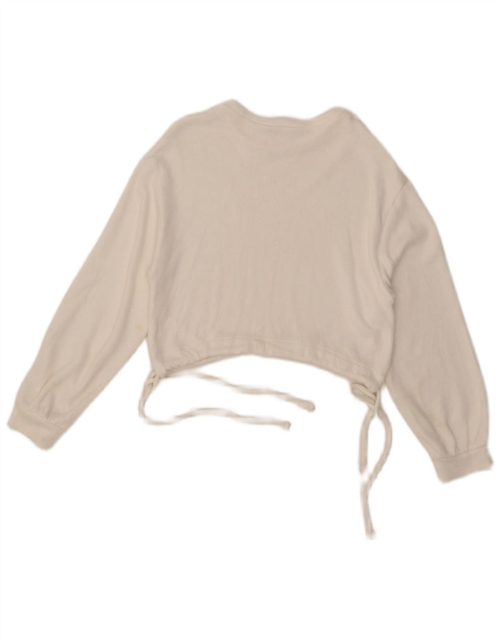 Zara Womens Crop Sweatshirt Jumper UK 10 Petit Blanc