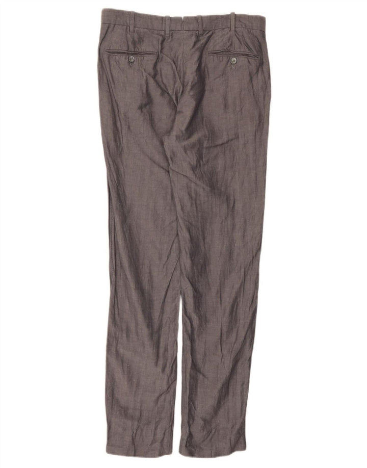 Massimo Dutti Pantalon de costume slim pour homme EU 42 Large W32 L32 Gris à chevrons
