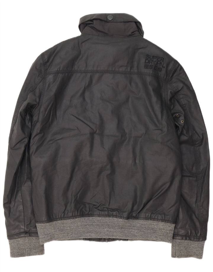 SUPERDRY Veste Bomber Homme UK 40 Large Noir Polyester
