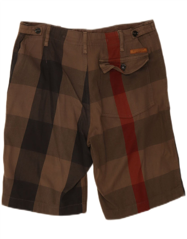 Burberry Short Chino Homme W30 Coton À Carreaux Marron Moyen