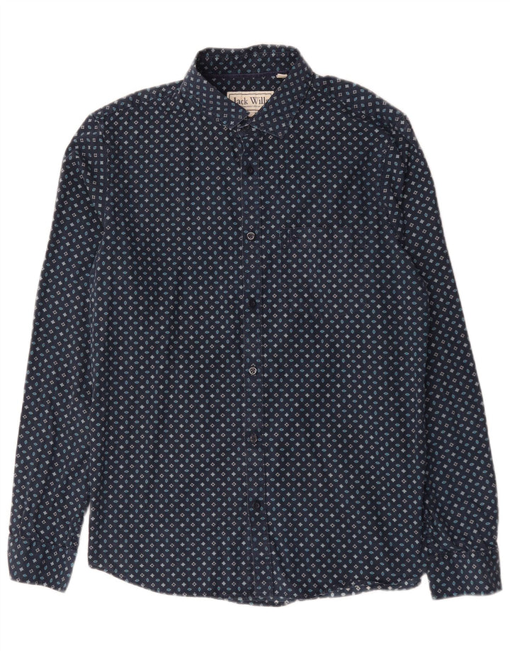 Jack Wills Chemise Coupe Classique Homme Bleu Marine Moyen Coton Géométrique