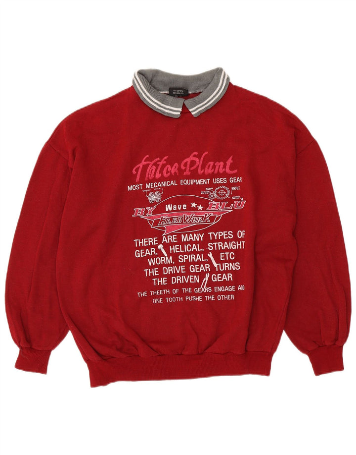 EXPRESS Sweat-shirt graphique surdimensionné pour femme UK 14 Rouge moyen