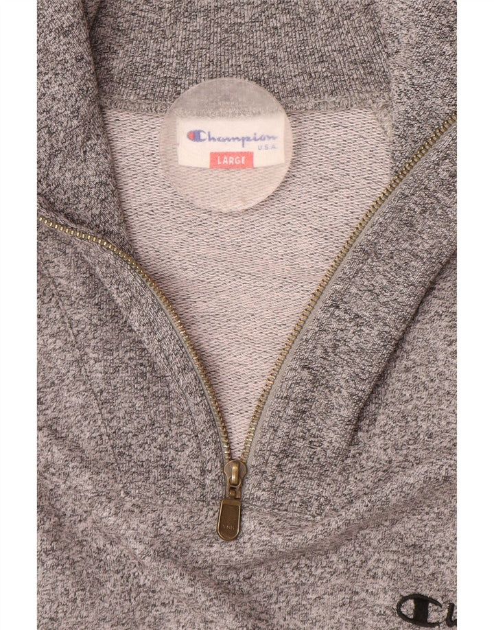 CHAMPION Sweat-shirt à col zippé pour hommes, grand color block gris