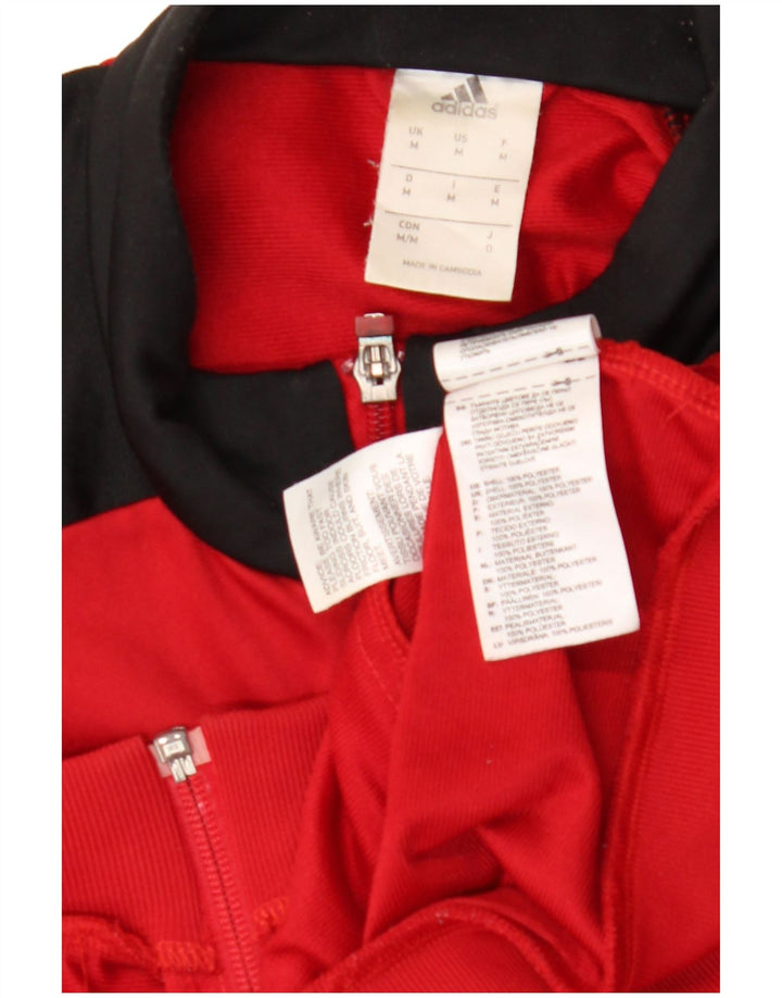 Adidas Veste de survêtement pour homme en polyester color block rouge moyen