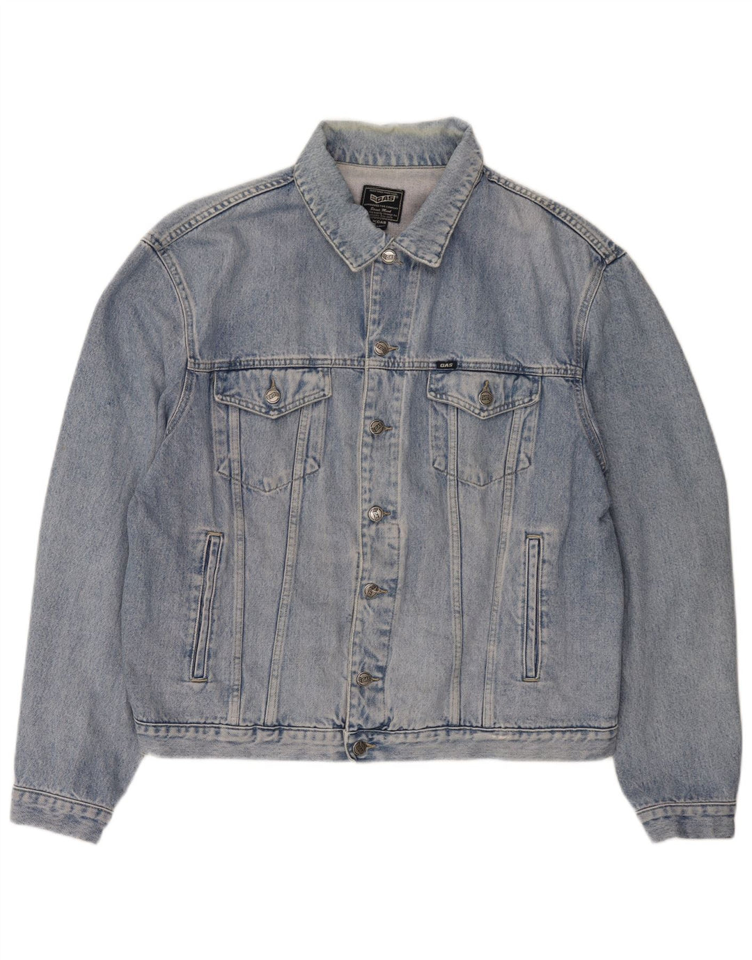 Gas Veste en Jean Homme 2XL Bleu Coton