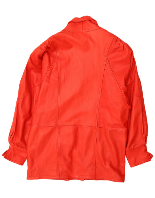 manteau en cuir surdimensionné femme vintage UK 18 XL Rouge