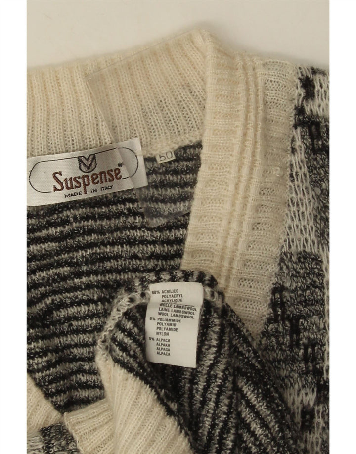 Suspense Pull col V pour homme IT 50 Acrylique géométrique noir moyen
