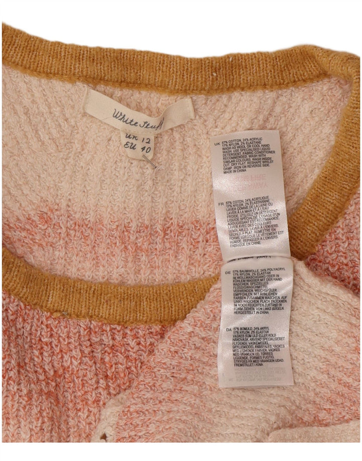 White Stuff Pull ras du cou pour femme UK 12 Rose moyen rayé