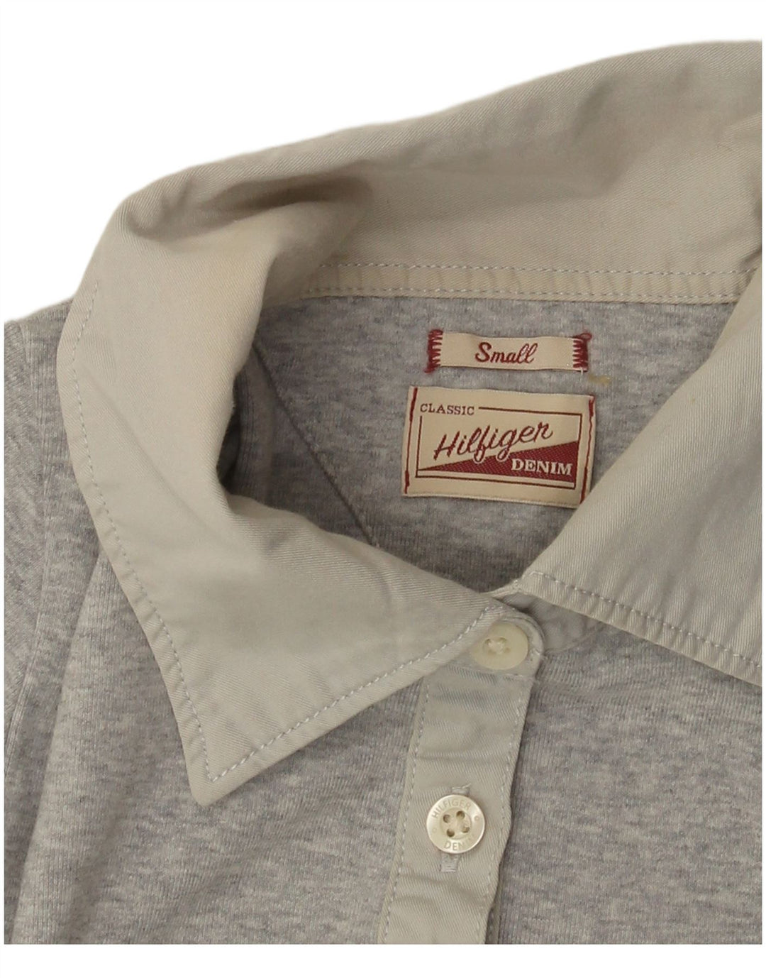 TOMMY HILFIGER Polo à manches longues pour femme UK 8 Small Gris