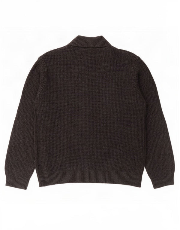 Fat Face Pull Col Zippé Homme XL Bleu Marine Moucheté Coton