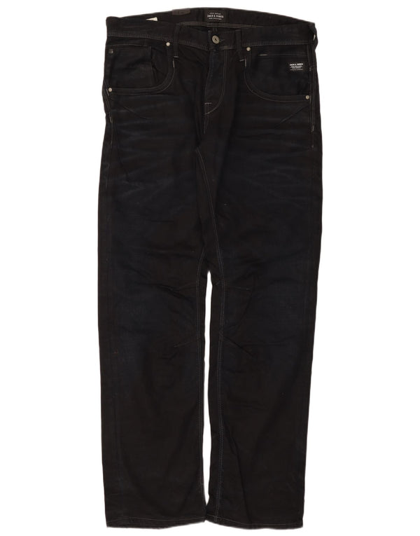 Jack & Jones Jean Droit Homme W34 L34 Bleu Marine Coton