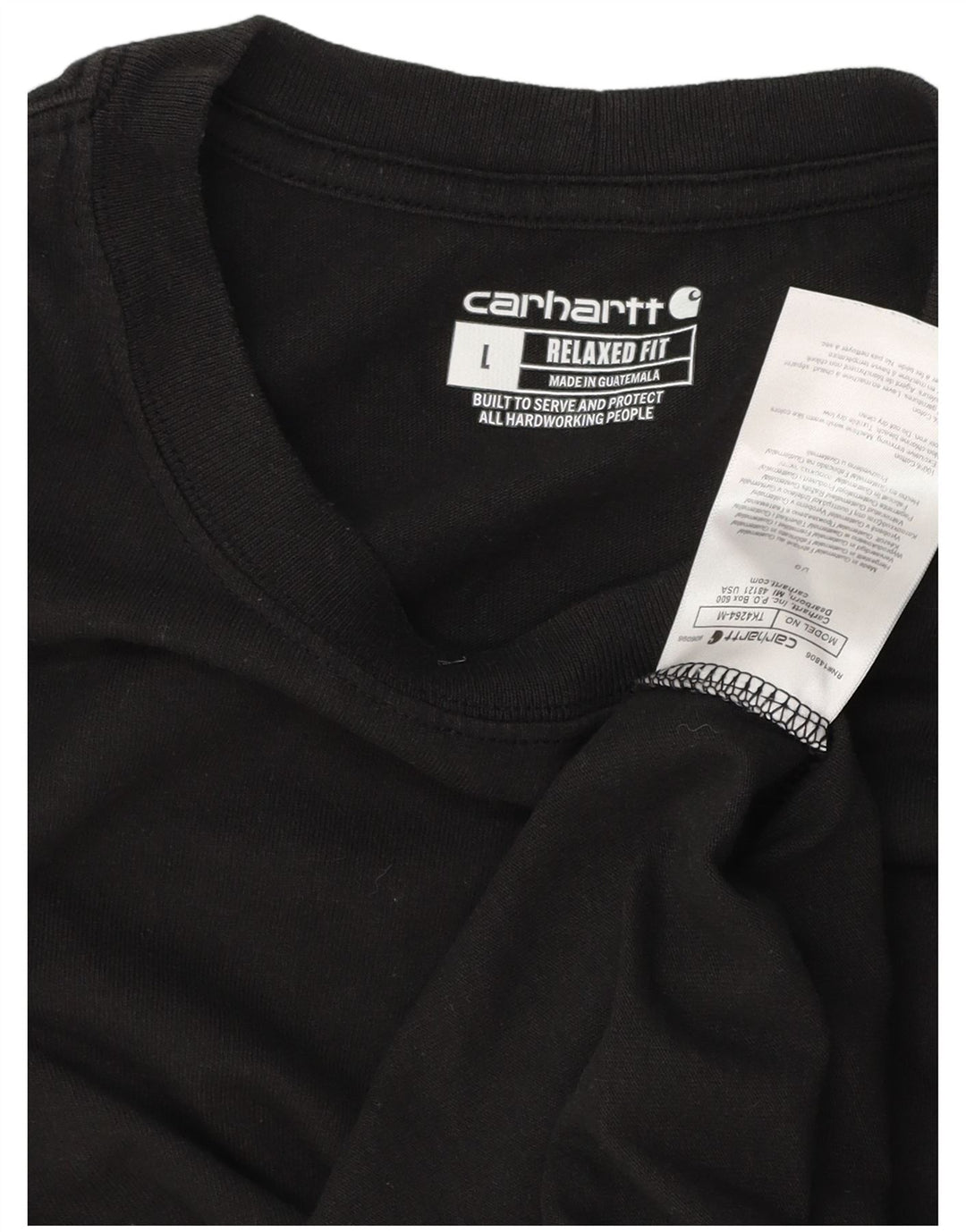 CARHARTT T-shirt coupe décontractée pour hommes, grand, en coton noir