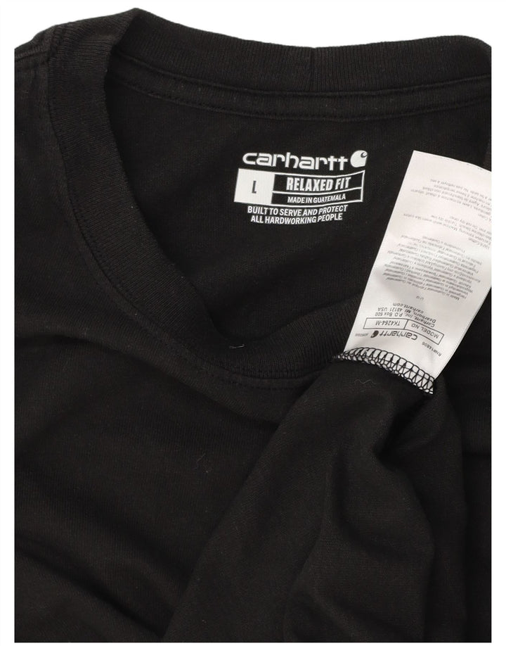 CARHARTT T-shirt coupe décontractée pour hommes, grand, en coton noir