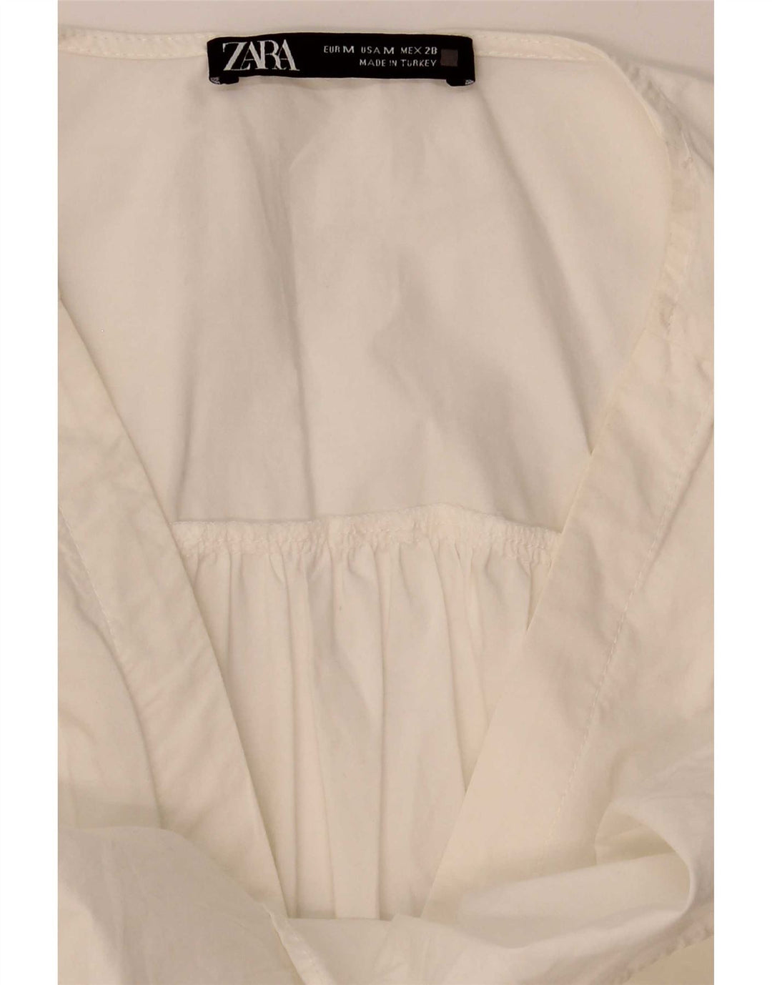 Zara Robe à volants pour femme UK 44 Blanc moyen