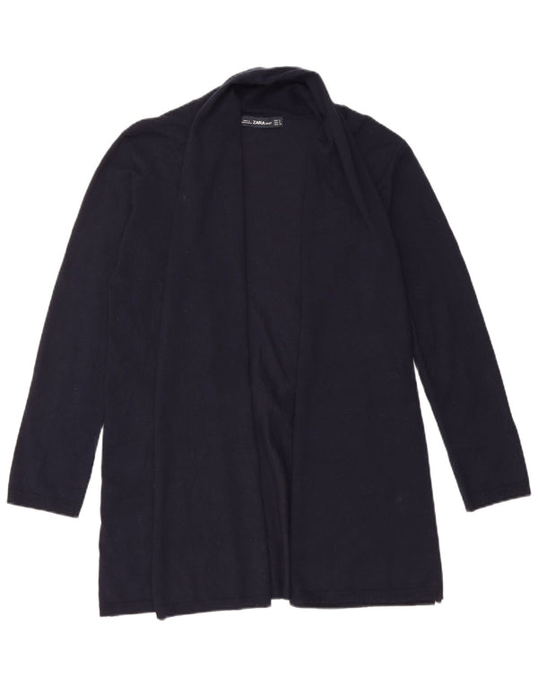 Zara Womens Open Cardigan Sweater UK 10 Small Bleu Marine Viscose