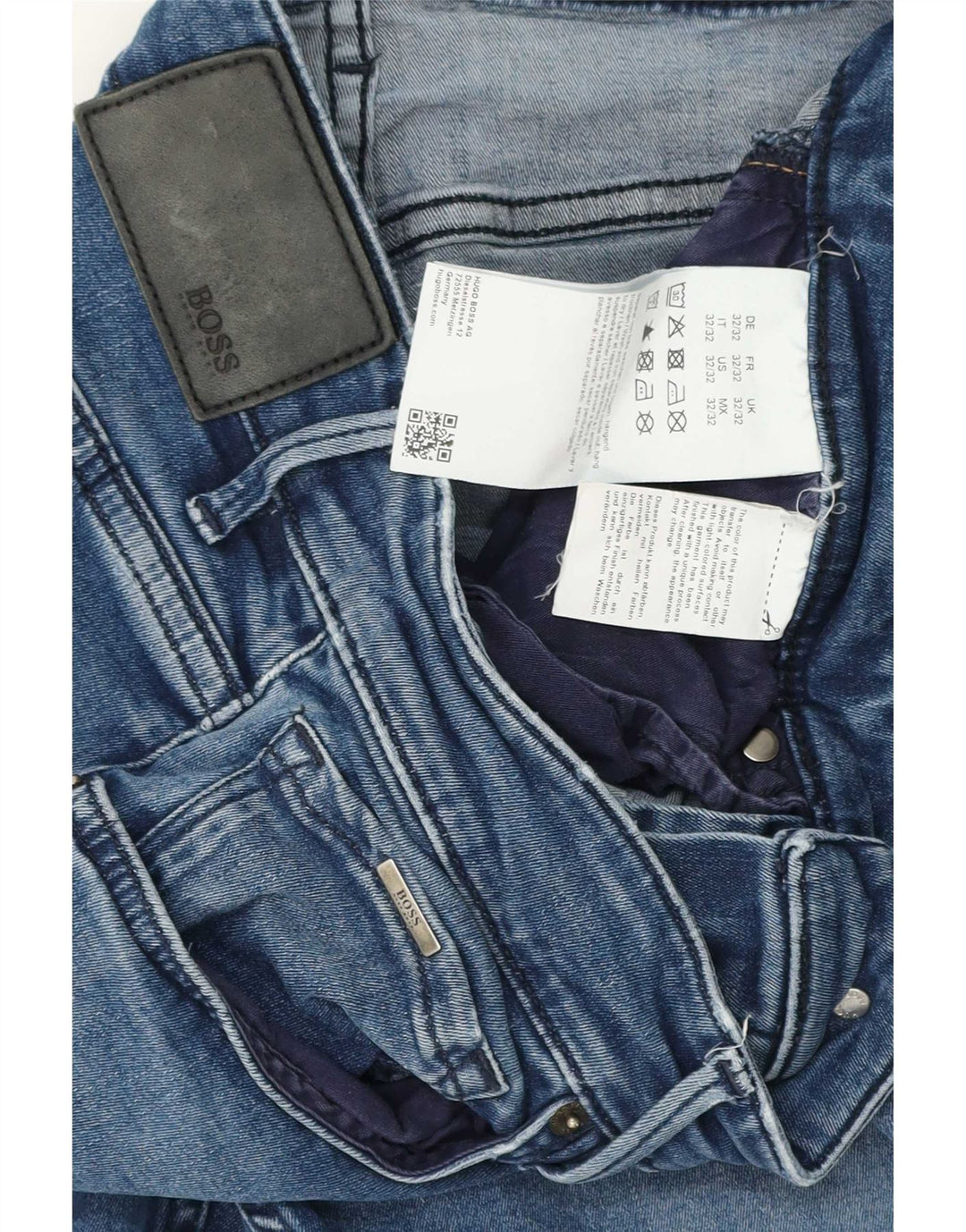 Hugo Boss Femme Jean Slim W32 L32 Bleu Coton